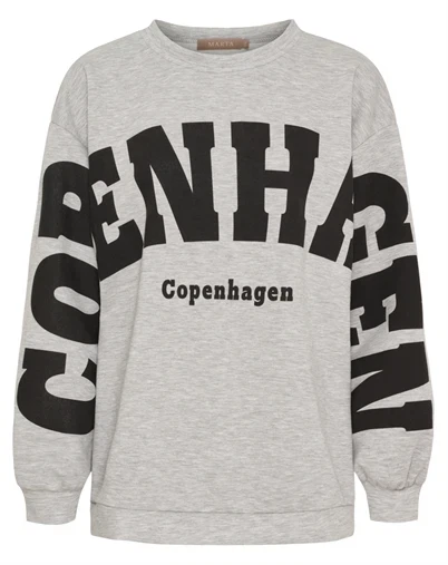 Marta du Chateau - MDCHibiscus Sweatshirt - Grey/Black